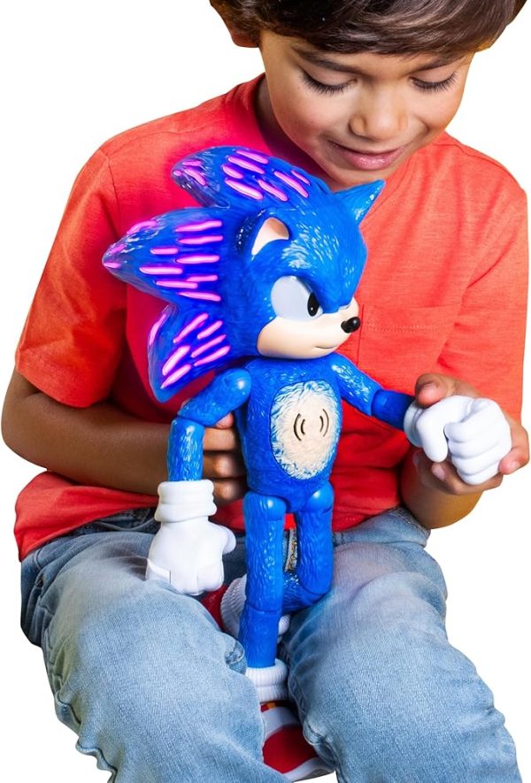 Sonic the Hedgehog 3 Ultimate Talking Sonic 12-Inch Figure, Features 30+ Iconic and Humorous Phrases and Sounds from the Movies, Light-Up Eyes and Quills