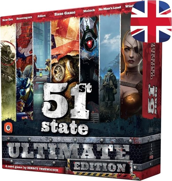 Potal Games, 51st State Ultimate Edition - an Anarchic Strategy Board Game - for 1 to 4 Players, Ages 14+